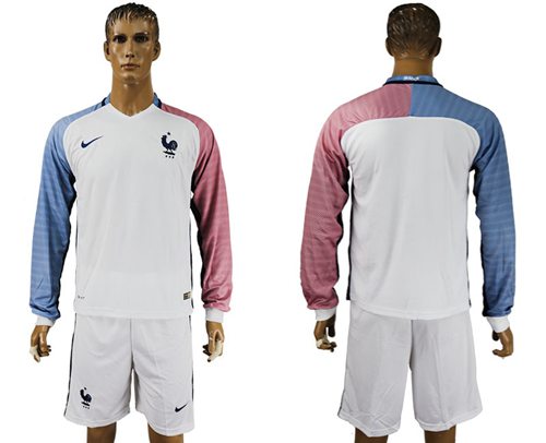 France Blank Away Long Sleeves Soccer Country Jersey